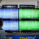 The arrival and departures board lists numerous flight cancelations at Tampa International Airport before the airport is due to close at 5pm today ahead of Hurricane Ian on September 27, 2022 in Tampa, Florida.